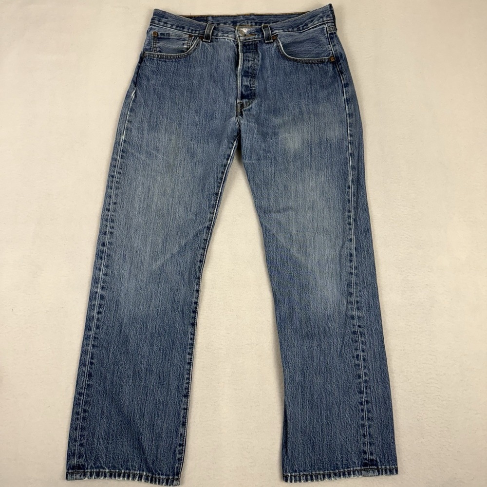 Levi's 501 Original Fit Men's Jeans 33x30 Medium Wash Blue Button Fly Y2K
